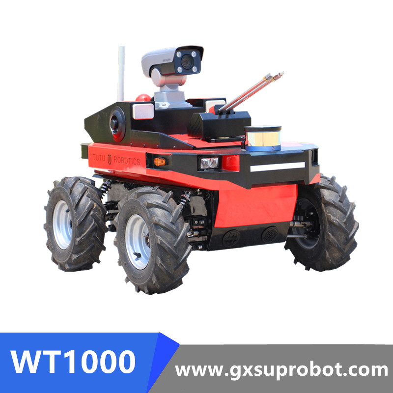 Robot de patrulla de seguridad de ruedas automática para vehículos terrestres no tripulados WT1000 para seguridad de guardia en el hogar
