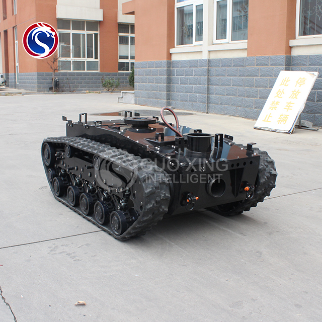 Chasis de tanque robot con orugas todoterreno para exteriores de alta resistencia