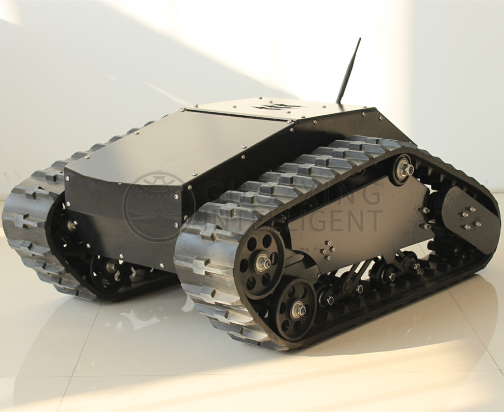 Chasis de tanque de robot con control remoto inalámbrico de 48 V CC con orugas de goma