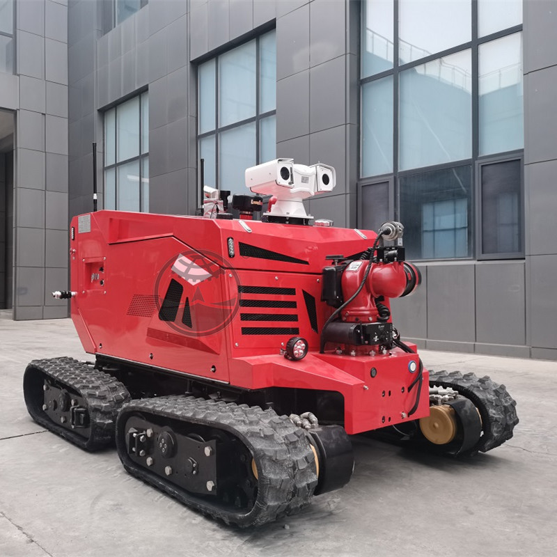 El robot de extinción de incendios diésel con tracción total se aplica al rescate de emergencia contra incendios