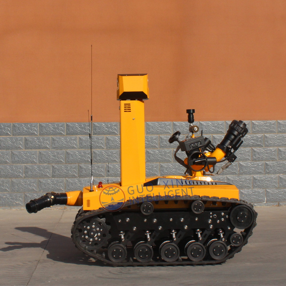 Robot de extinción de incendios inalámbrico robótica con cañón de agua contra incendios