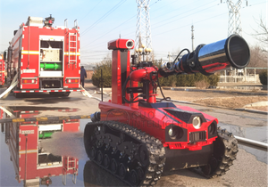 Robots de extinción de incendios a prueba de explosiones para campos petrolíferos