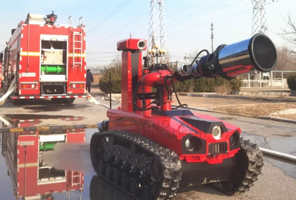 Robot de extinci&oacute;n de incendios en yacimientos petrol&iacute;feros a prueba de explosiones para zonas peligrosas