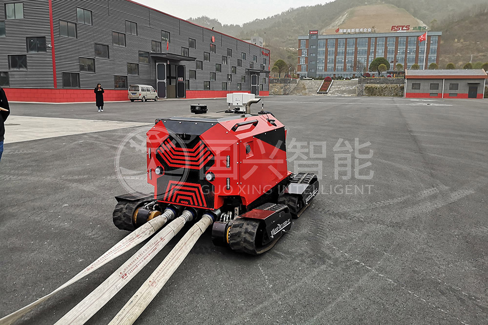 Robot contra incendios Cañón de agua Patrulla de seguridad Robots Vehículo RXR-M150GD 