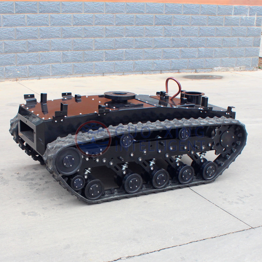 Chasis de tanque robot con orugas todoterreno para exteriores de alta resistencia
