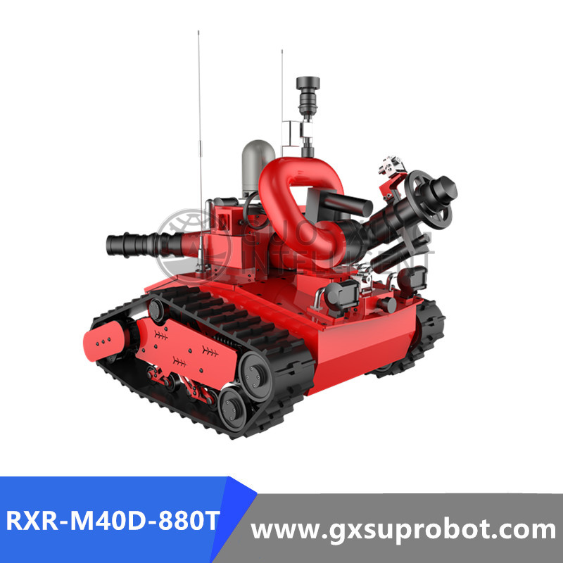 Sistema de control remoto del robot de lucha contra incendios con oruga de goma eléctrica RXR-M40D-880T